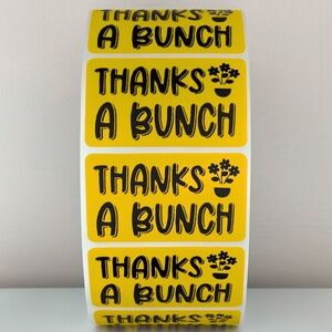 Flower Thanks A Bunch Stickers Small Business Supplies thank you sticker 2"
